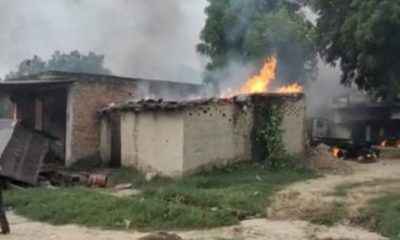 Uttar Pradesh: Mob sets several houses on fire after triple murder over land dispute in Kaushambi | Watch