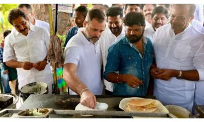 Watch: Rahul Gandhi makes dosa at food stall during his Telangana visit