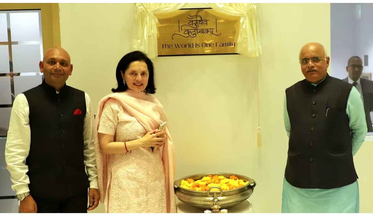 New York: Plaque of Vasudhaiva Kutumbakam unveiled at premises of Permanent Mission of India to UN