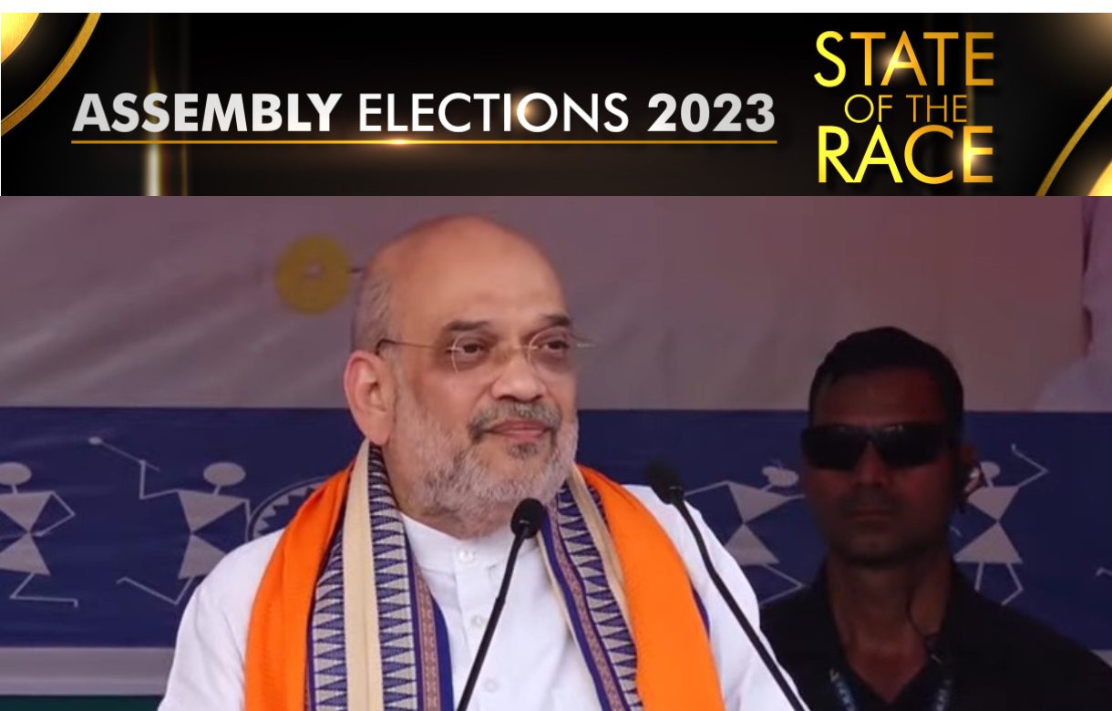 Amit Shah at a public rally in Chhattisgarh