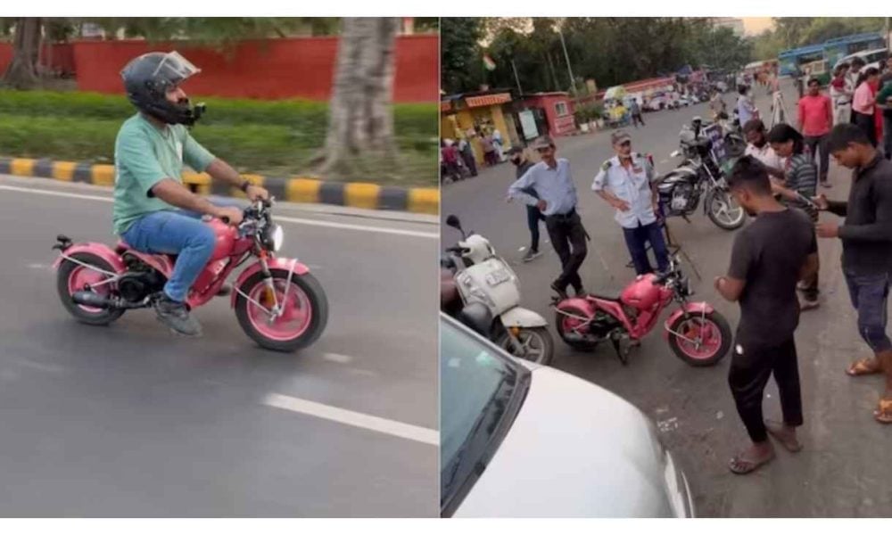 Watch: Man rides a mini bike in Delhi streets, video goes viral