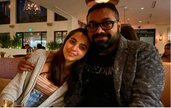 Anurag Kashyap and daughter Aaliyah at her wedding ceremony in Mumbai.