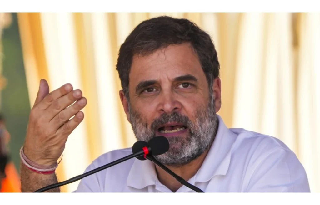 Rahul Gandhi talking to a family of a patient outside AIIMS during a cold night.