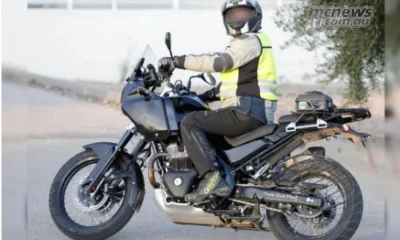 Royal Enfield Himalayan 750 adventure motorcycle spotted during testing in Europe.