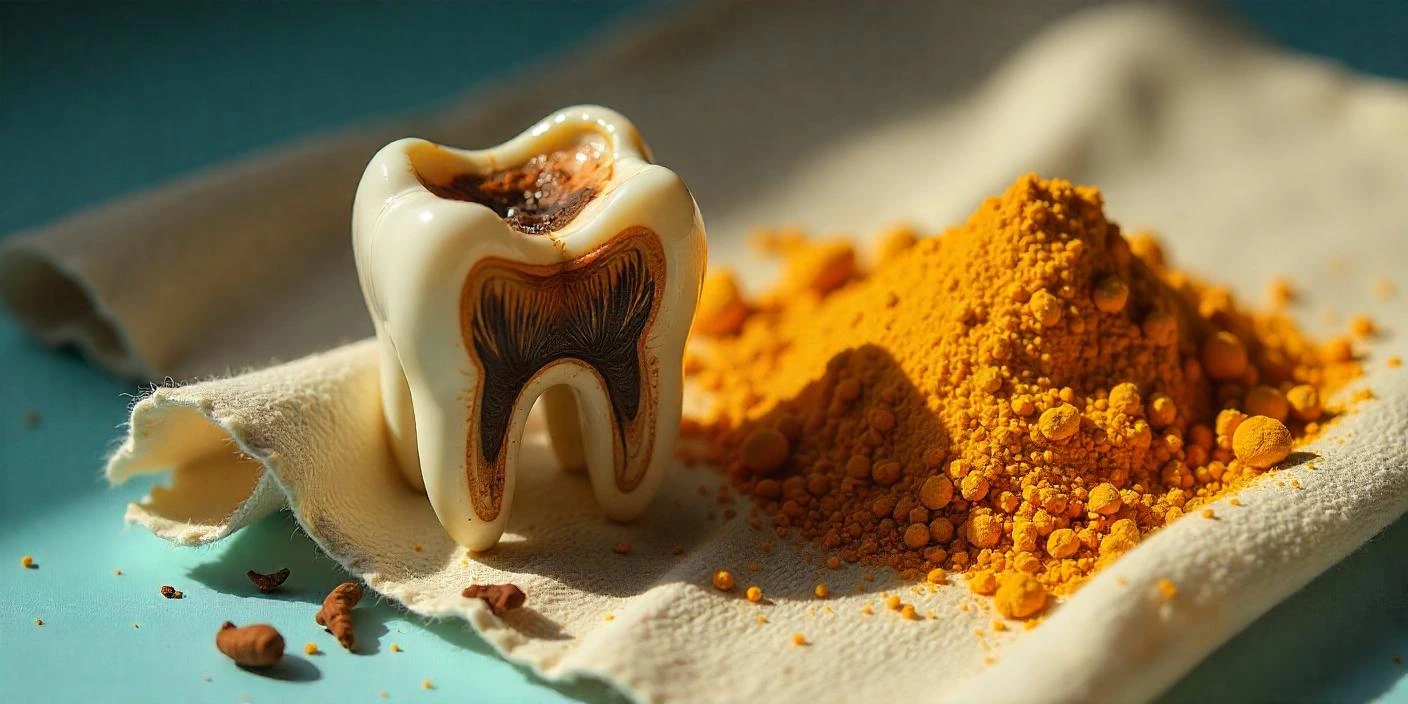 Turmeric and coconut oil mix for tooth decay treatment