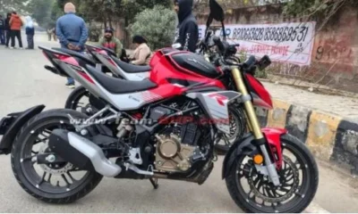 Hero Xtreme 250R spotted during TVC shoot showcasing its aggressive design and advanced features.