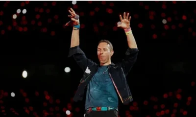 Chris Martin addressing the crowd at Ahmedabad concert after stopping the performance for fan’s safety