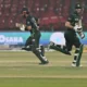 Salman Agha and Mohammad Rizwan celebrating centuries in Pakistan's win over South Africa