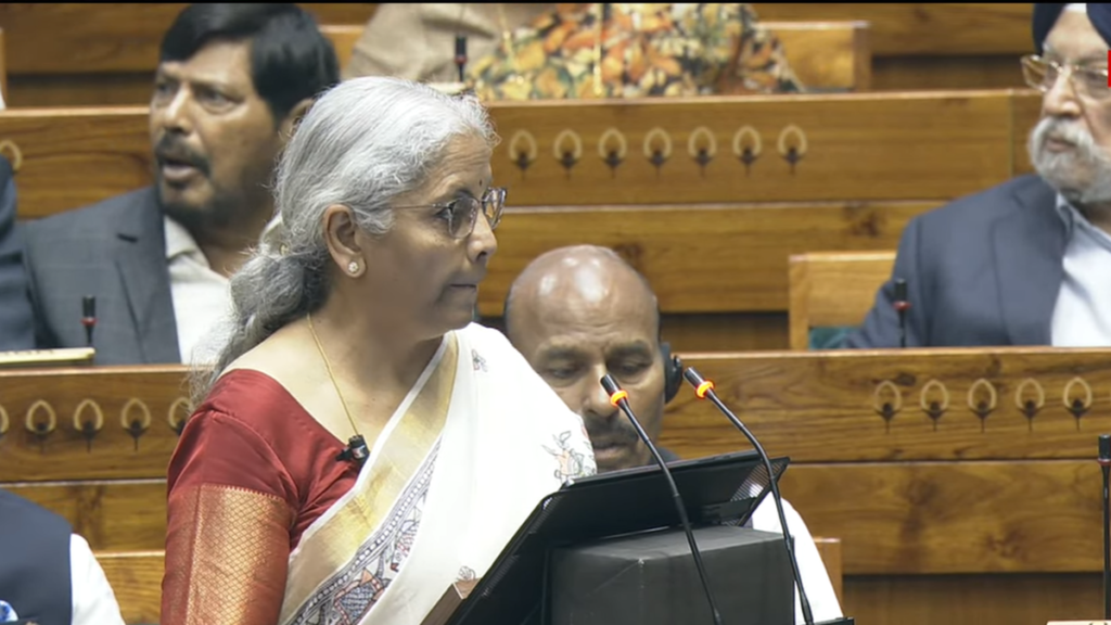 Finance Minister Nirmala Sitharaman addressing Lok Sabha