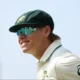 Cooper Connolly in Australian cricket gear during his Test debut at the Galle International Stadium.