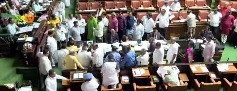 BJP protests against Karnataka Congress government over panel appointments