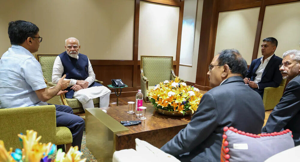 Security forces and emergency services at the site of Pahalgam terror attack