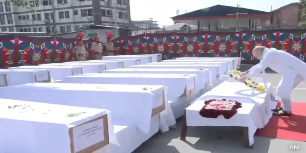 Security forces at terror attack site in Pahalgam