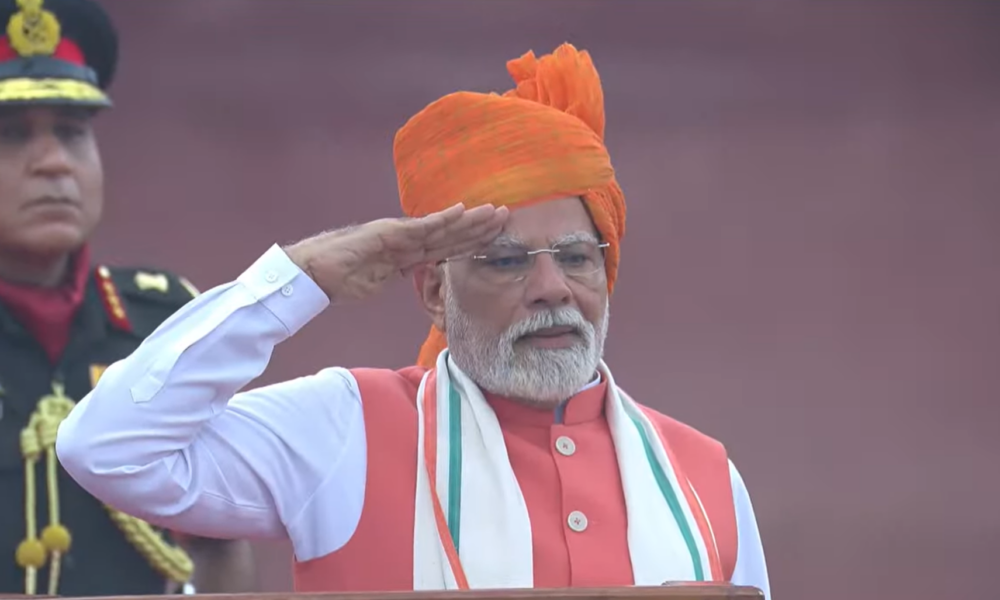 PM Modi addressing the nation on Independence Day 2025 from Red Fort