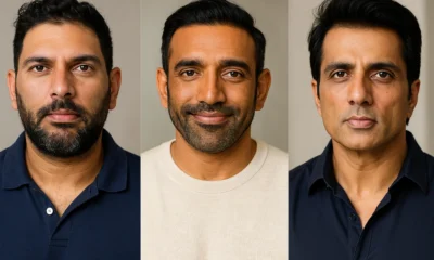 Yuvraj Singh, Robin Uthappa and Sonu Sood
