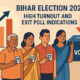 Bihar election 2025 high voter turnout and exit poll trends