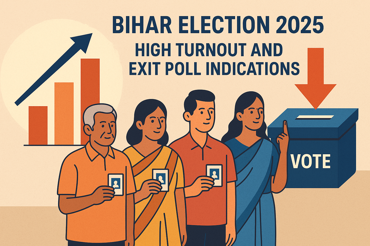 Bihar election 2025 high voter turnout and exit poll trends