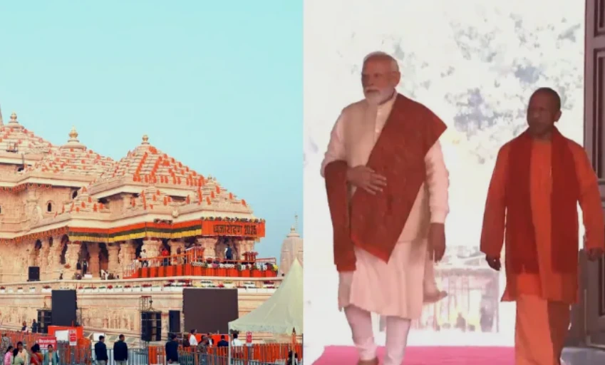 PM Modi hoists saffron flag at Ayodhya Ram Mandir during Dhwaj Arohan