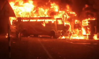 bus collided with lorry