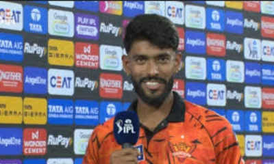 Praful Hinge bowling for Sunrisers Hyderabad in IPL