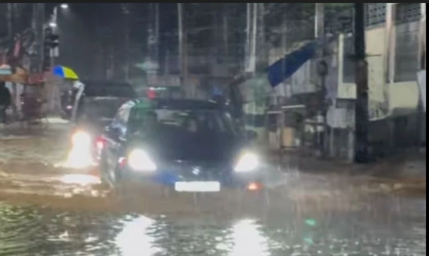Waterlogging Guwahati due to rain