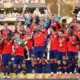 Spain players celebrate after defeating Argentina in the FIFA World Cup 2026 final.